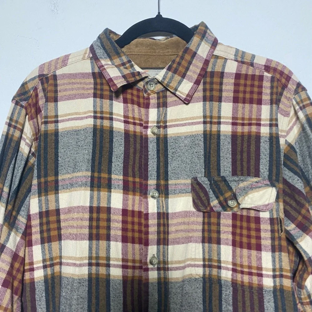 Legendary Whitetails Brown Camp Flannel Mens‎ Large Long Sleeve Button Up Grunge